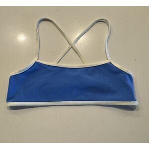 Strait The Label Bikini Top Women’s Size Medium Daze Blue Crush Terry Sporty